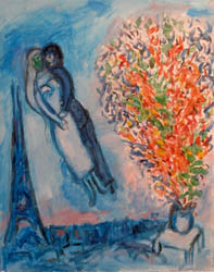 Chagall Newlyweds Above Paris